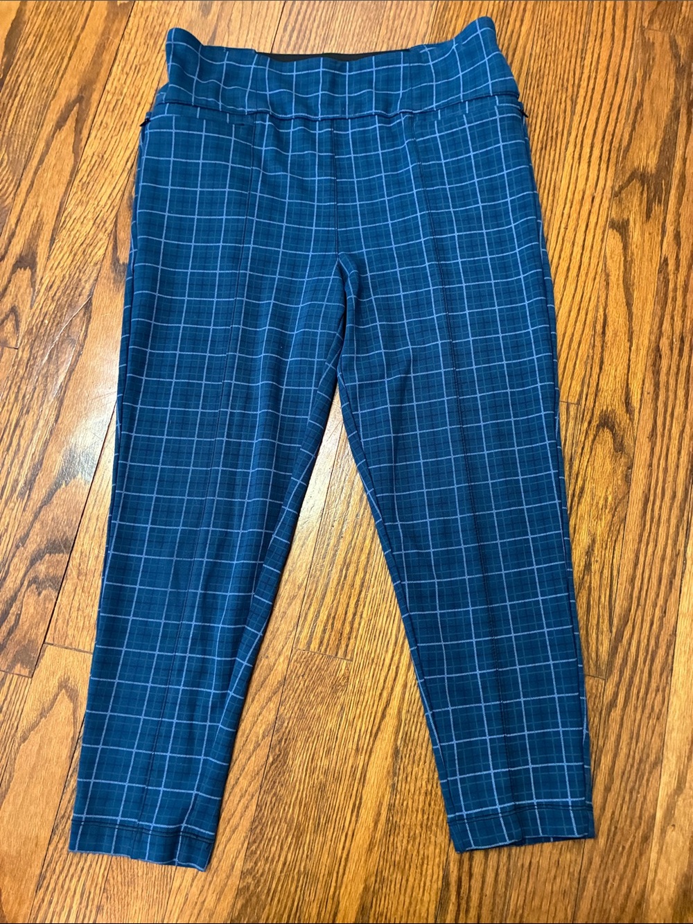 Betabrand blue Plaid pants size petite large